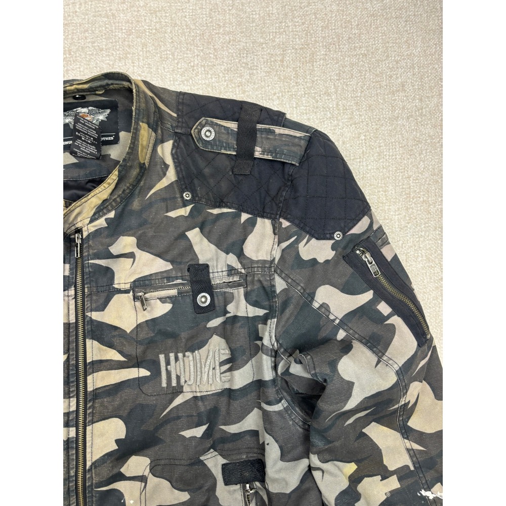 Harley Davidson Mens 3XL Camo Military Riding Jacket Quilted Shoulder - Picture 4 of 9